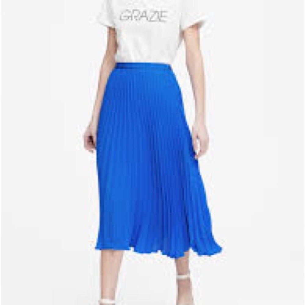 Banana Republic Blue Pleated Skirt
